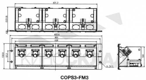 19" панель Canare COPS3-FM3A 3U в комплекте: x6 FCMR, сплайс кассета фото 2