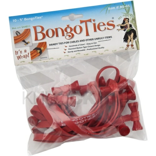 Многоразовые кабельные стяжки резиновые BongoTies красные (10 шт) фото 3