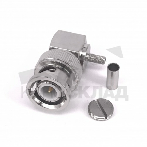 Разъём BNC угловой, кабельный для mini coaxial cable фото 3