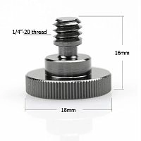 Винт 1/4" конгрессный Thumb Screw with 1/4 inch thread & a stopper