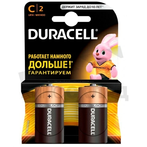 Щелочные батарейки 2шт Duracell  BASIC ALKALINE C / LR14 фото 2