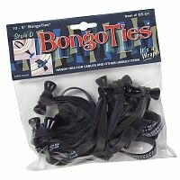 Картинка  Многоразовые кабельные стяжки резиновые BongoTies черные (10 шт)    D5-01-K
