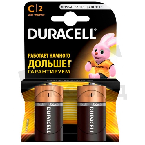 Щелочные батарейки 2шт Duracell  BASIC ALKALINE C / LR14 фото 2