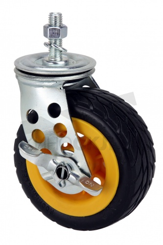 Передние широкие поворотные колеса с тормозом 5"x2" для тележек R6G, R8, R10, R11G RocknRoller 